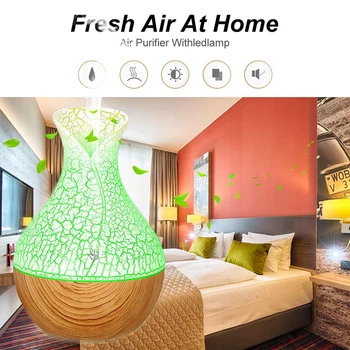 

2020 Air Humidifier 130ml Aroma Essential Oil Diffuser with Wood Grain 7 Color Changing LED Lights for Office Home
