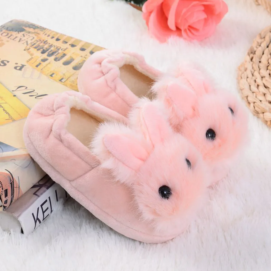 Toddler Infant Kids Baby Warm Shoes Boys Girls Cartoon Soft-Soled Slippers