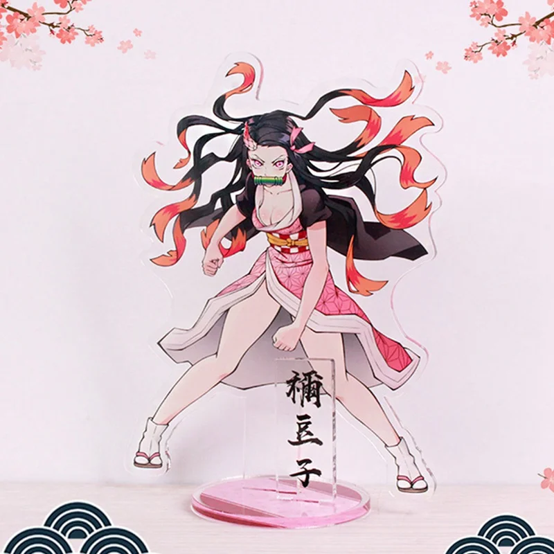 Японское аниме Demon Slayer: Kimetsu No Yaiba Kamado Tanjirou Kamado Nezuko Косплей фигурка на акриловой подставке модель декор стола подарки