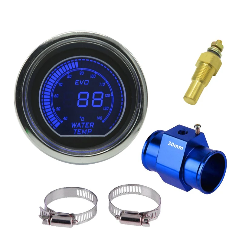 Лаванда Dragon Gauge 52 мм черные солнцезащитные очки белый корпус серебряная оправа ЖК-дисплей Автомобильный датчик температуры воды синий и красный подсветка измеритель температуры - Цвет: Лаванда