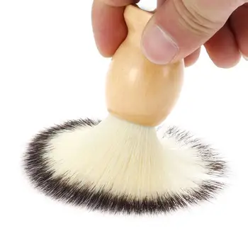 

Facial Cleaning Brush Practical Soft Nylon Men's Hairdressing And Beard Brush With Wooden Handle 1pc Durable Salon Shaving Brush