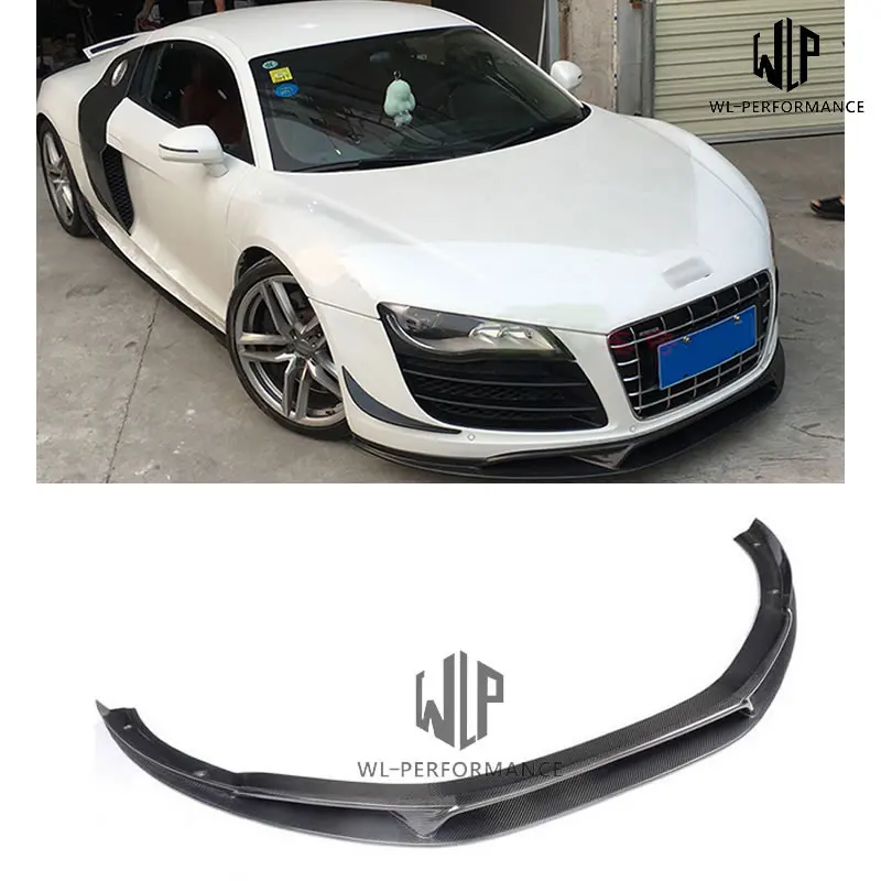 R8 GT V8 V10 высококачественный сплиттер для передних губ из углеродного волокна Audi