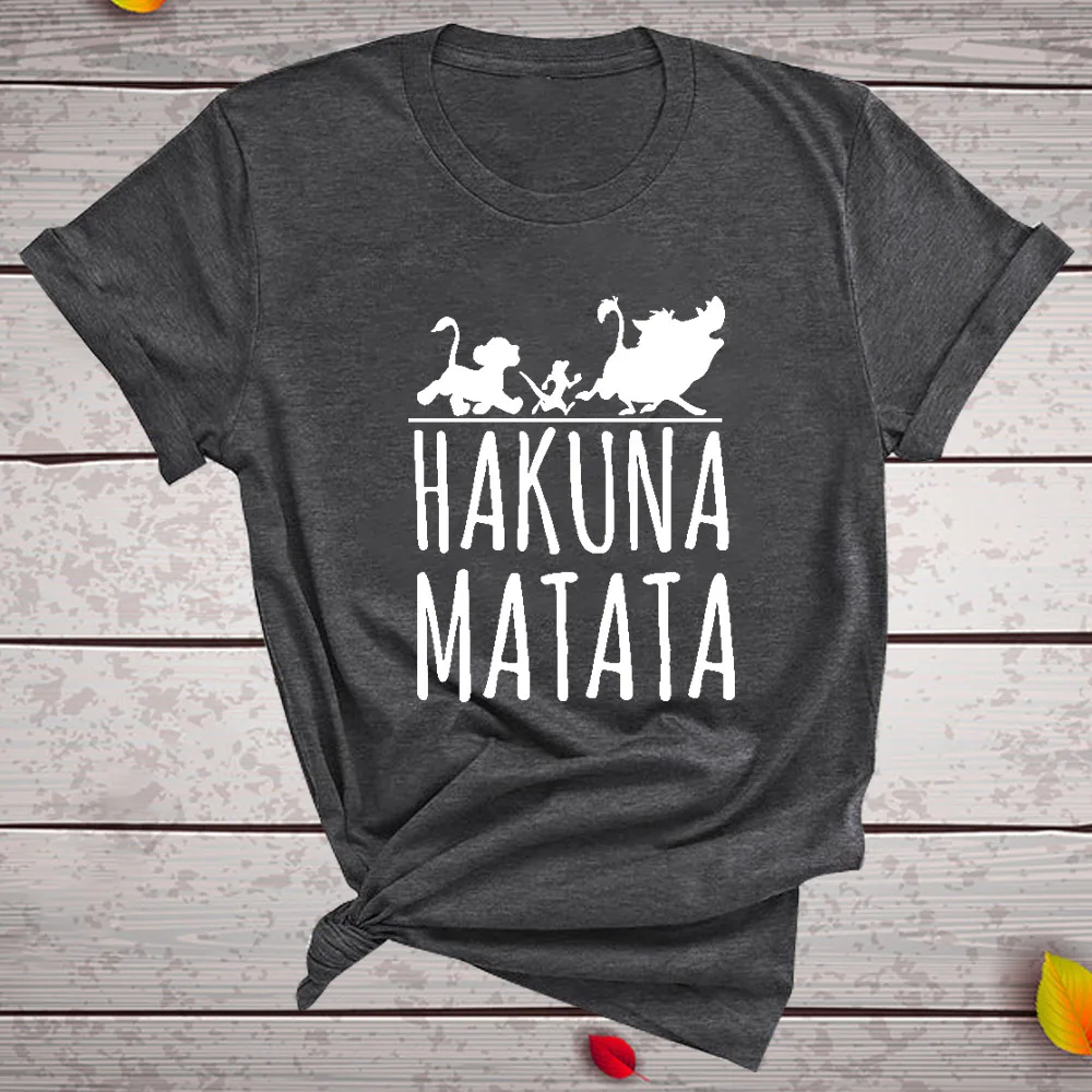 Hakuna Matata T Shirt Female Women Fashion Cute Short Sleeve Crewneck Hipster T Shirt Playeras De Mujer De Moda 2019 Graphic Tee
