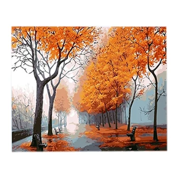

Fallen Leaves DIY Digital Painting By Numbers Modern Wall Art Canvas Painting Unique Gift for Home Decor 40X50cm