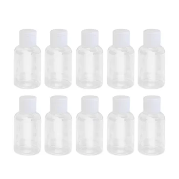 

10PCS 50ml Empty Plastic Sample Bottles Containers Jars Pots Vials with Flip Lids for Emollient Water Shower Gel Emulsion