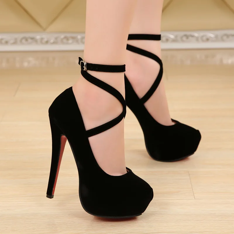 Zapatos de plataforma clásicos para mujer, calzado sexy de tacón alto,  talla 35 46, para primavera y otoño, 14CM, 2020|Zapatos de tacón de mujer|  - AliExpress