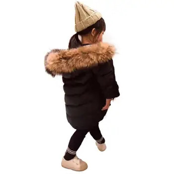

Free shipping teenage winter new 93% White duck down coats children big real fur collar jackets girls outerwear tops 2-12Y w1021