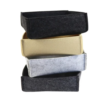 

Felt Storage Basket Desktop Living Room Porch Key Debris Holder Small Office Desk Storage Basket Household Organizer