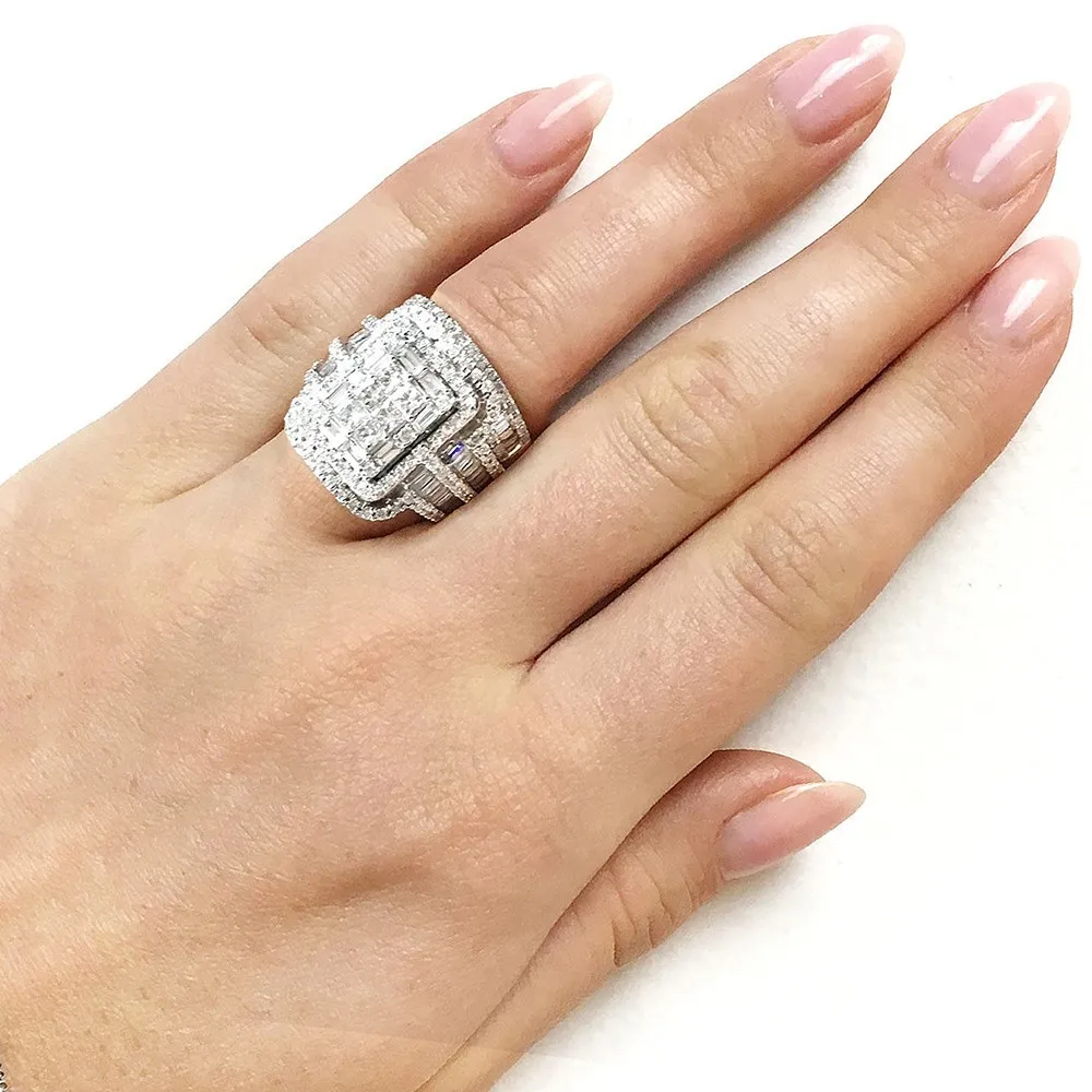 Crystal rings engagement rings stone rings wedding rings finger rings vintage female white crystal stone for wedding