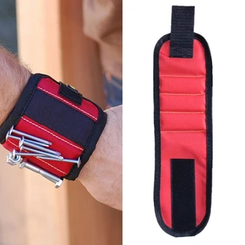 

Magnetic Wristband Hand Wraps Tool Bag Adjustable Electrician Wrist Screws Nails Drill Holder Belt Bracelet Outdoor Multi Tools