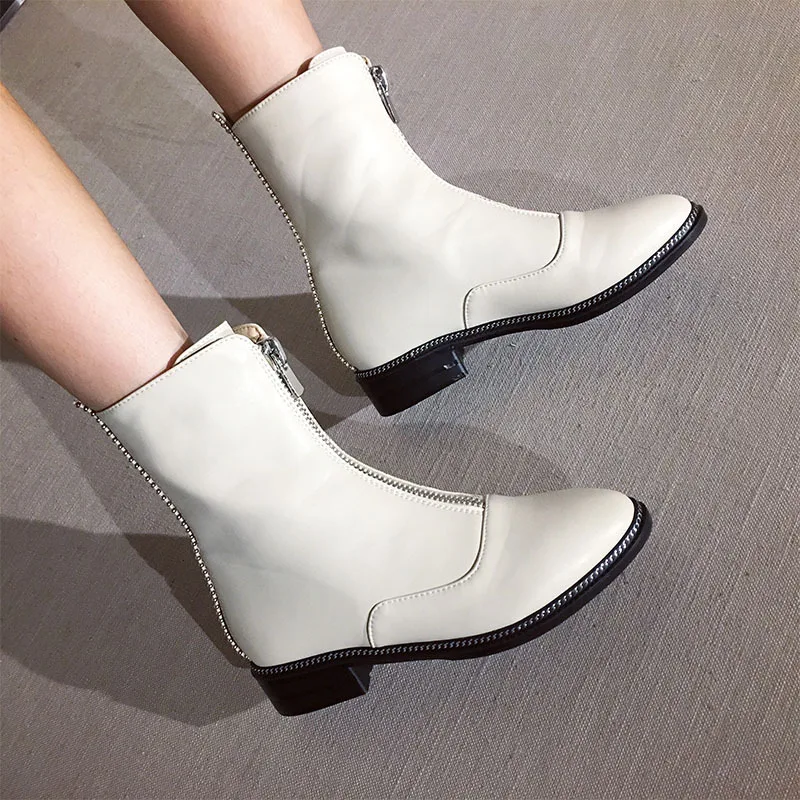 

Martin Boots Women's 2019 Autumn And Winter New Style British Style WOMEN'S Ankle Boots Low Heel Zipper Low-Top Students WOMEN'S