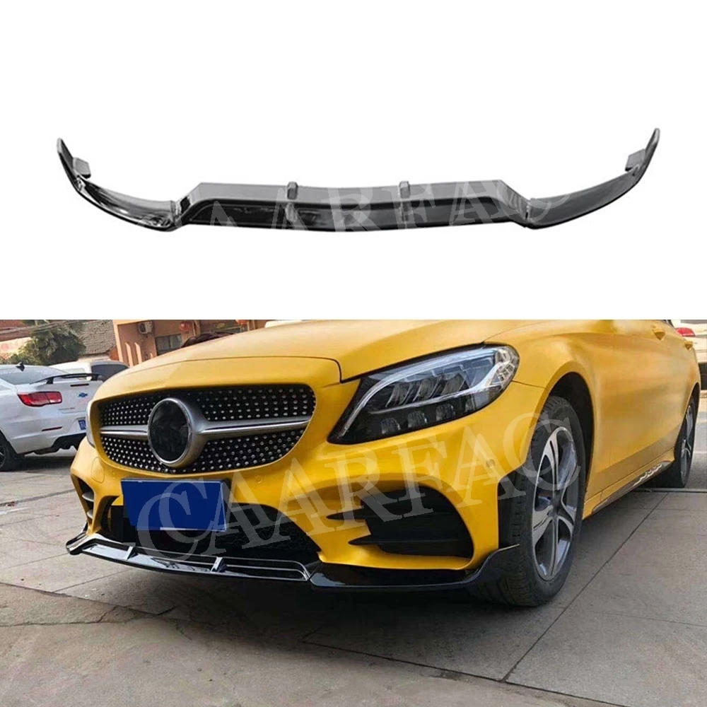 Углеродное волокно ABS передний бампер спойлер для Mercedes Benz W205 C43 AMG C200 C300 только спортивный Бампер- не для C63 3 шт