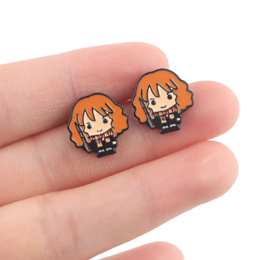 1Pairs Cute Magic Harri Stud Earrings Fashion Cute Cartoon Earrings for Women Girls Kids Ear Jewelry Gift Trend Kid Toys