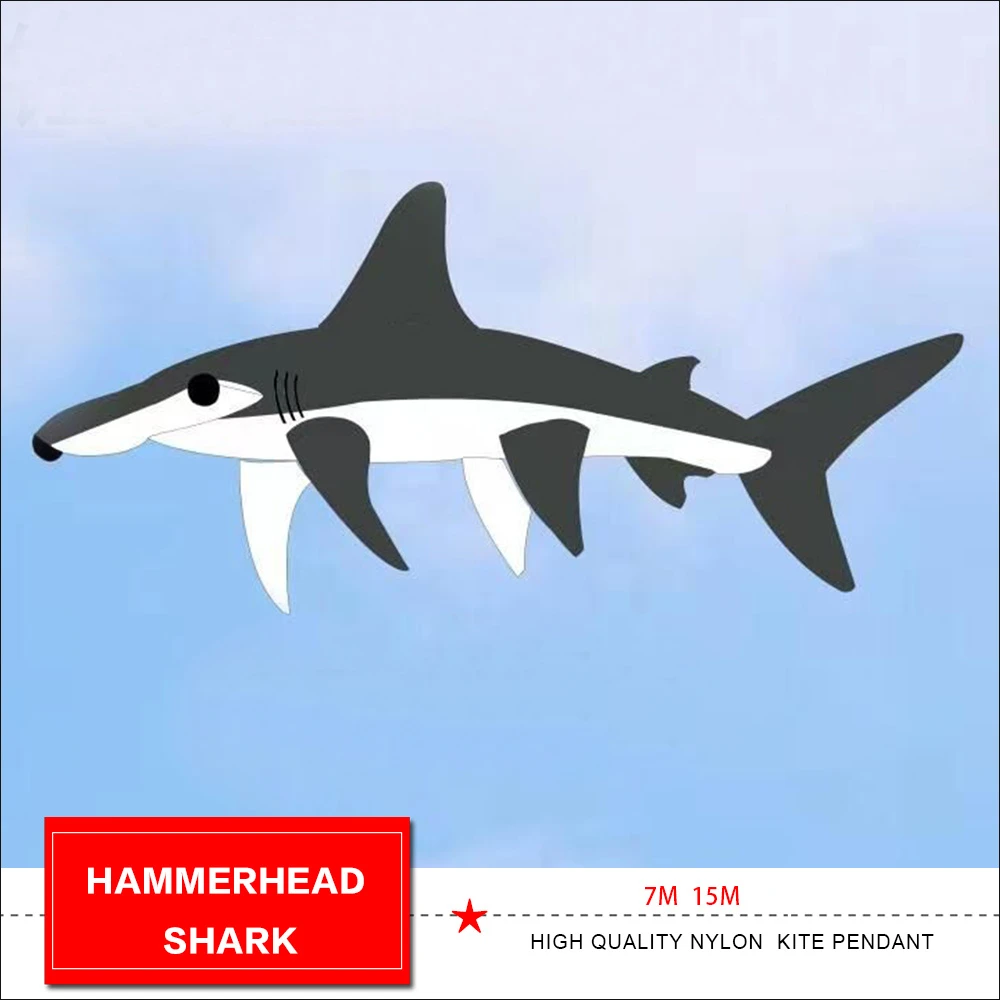 NEW ARRIVAL 7m Hammerhead shark kite pendant line laundry soft