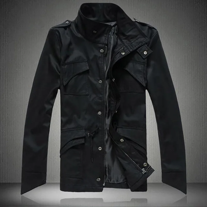 Autumn Men Jackets and Coats Casual Solid Zipper Slim Thin Coat Windbreaker Plus Size Male Jacket Streetwear M-4XL Bomber Jacket