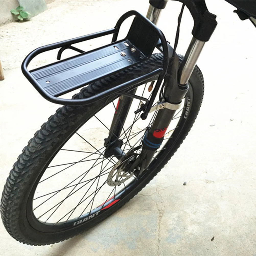 Durable Bike Metal Front Shelf Bicycle Luggage Rack Goods Carrier Pannier Black' 