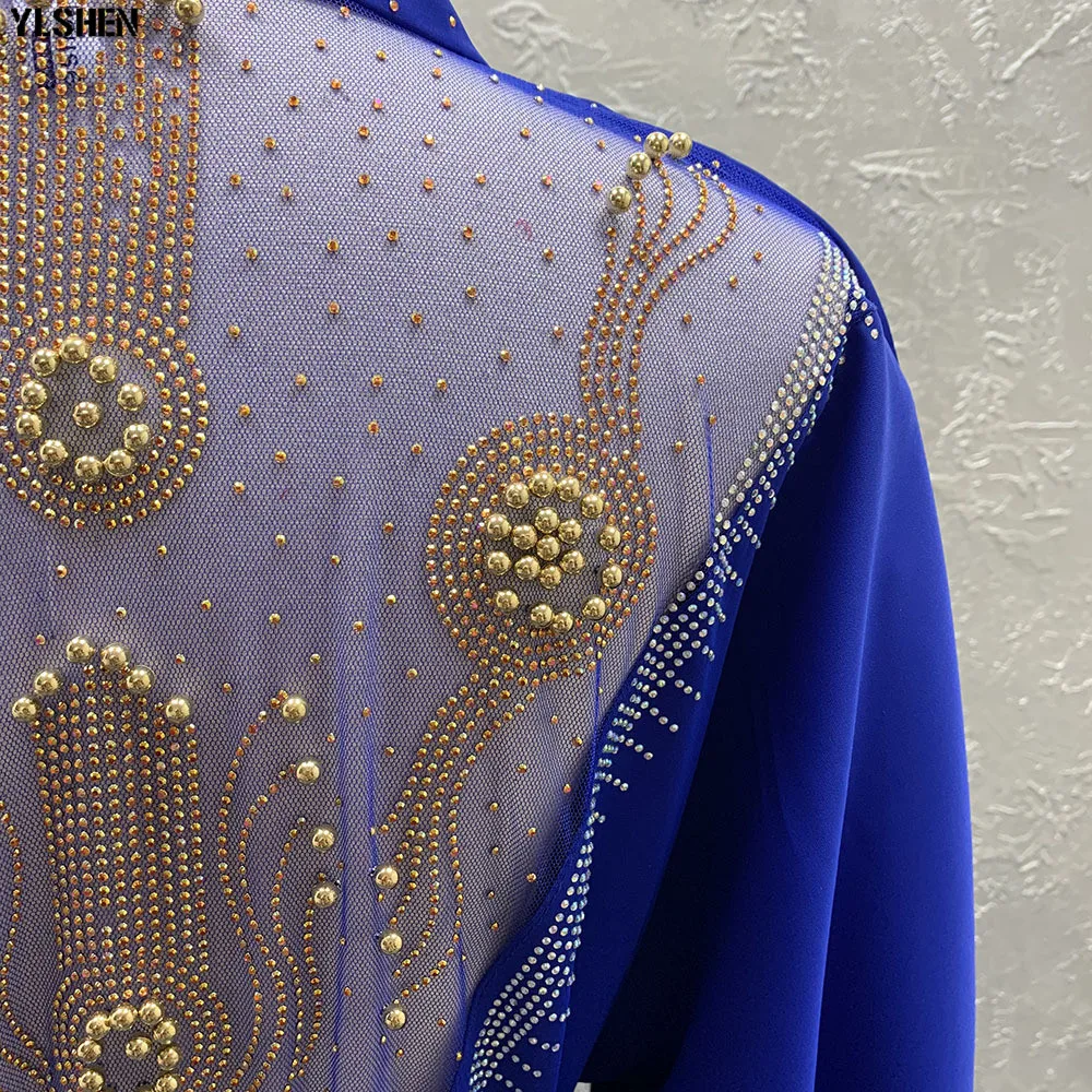 2020 Abaya Dubai Muslim Dress African Dresses for Women Luxury High Class Mesh Diamond Ramadan Kaftan Islam Kimono Women Turkish 04