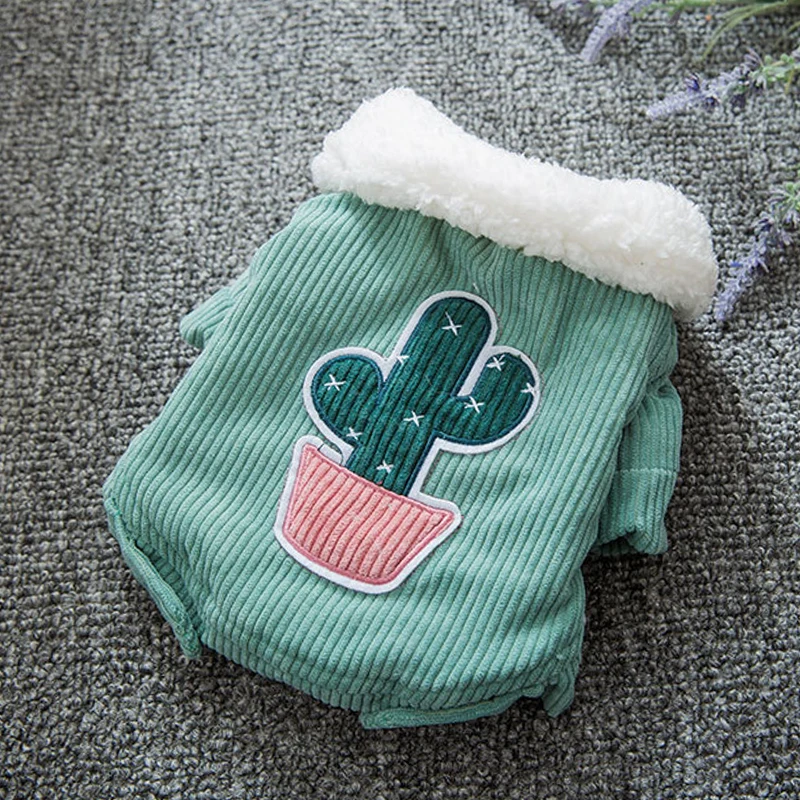 Corduroy Pet Cat Clothes For Dogs Coat Jacket Cactus Dog Clothes Chihuahua French Bulldog Clothing For Dogs Costume Ropa Perro - Цвет: 2