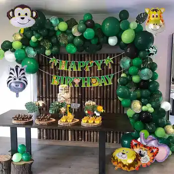 

176pcs Animal Balloons Garland Kit Jungle Safari Theme Party Supplies Favors Kids Boys Birthday Party Baby Shower Decorations