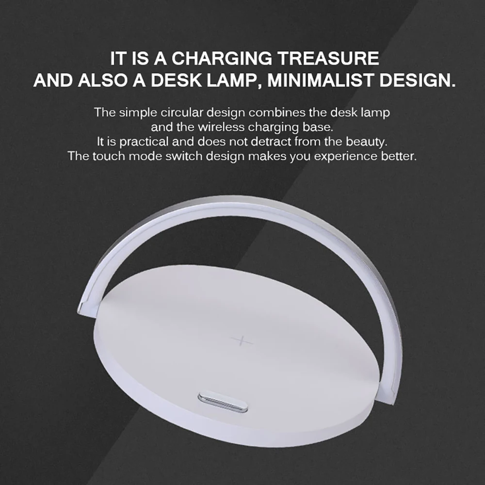 Qi Wireless Charger Table Lamp For iPhone X XR XS 11 PRO Max Mobile Phone Charging Holder Night Light Pad Phone Stand For Xiaomi