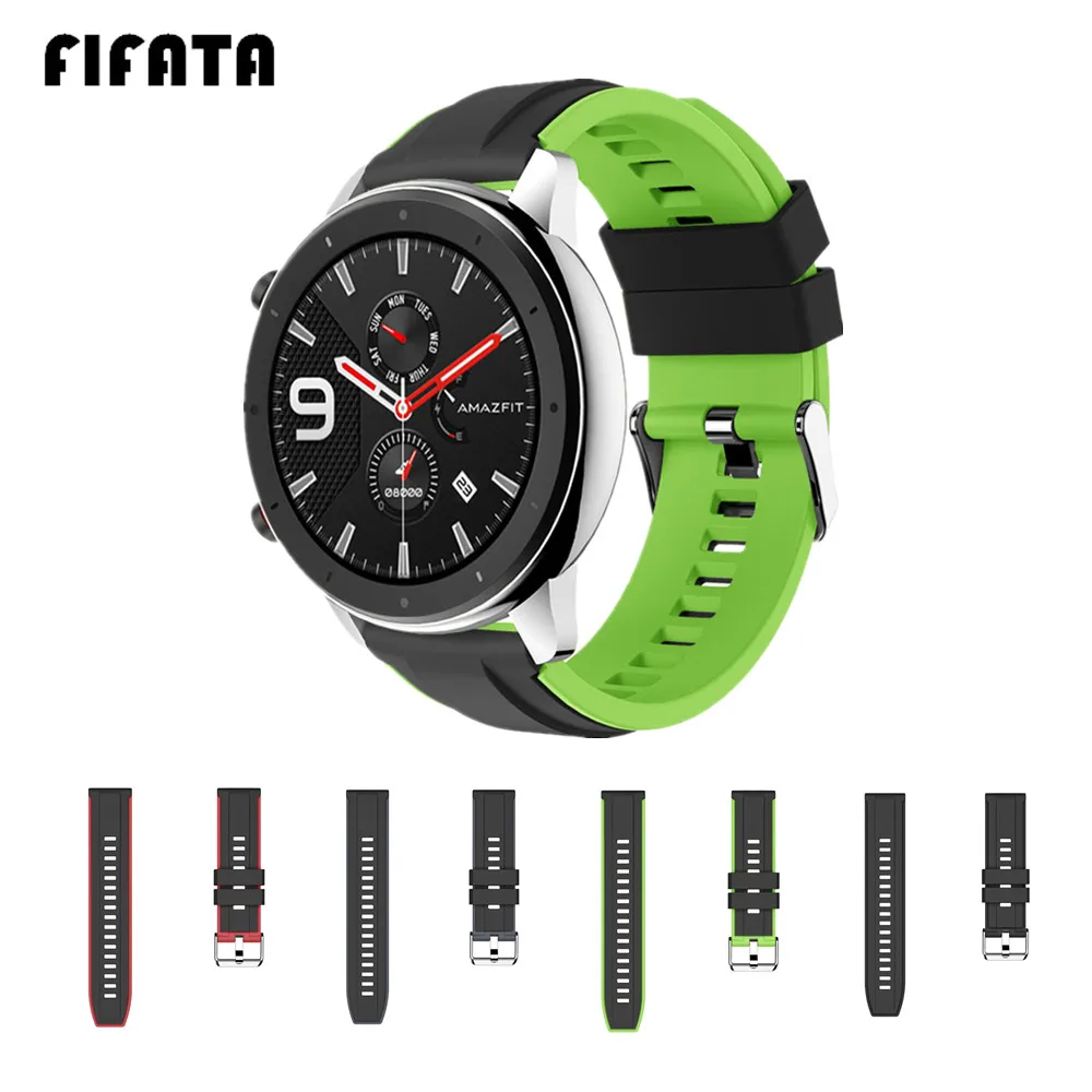 Ремешок силиконовый для Huami GTR 47 мм 22 браслет смарт часов Xiaomi Amazfit 2 Pace Stratos3