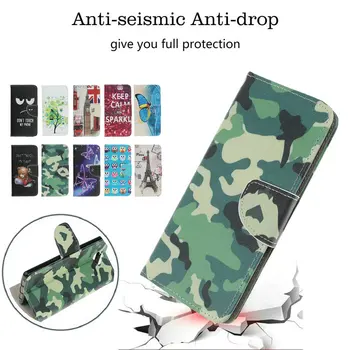 

Funny Patterned Cartoon Leather Case For Huawei P9 lite mini 2017 Wallet Flip Cover nova 5t Bag Honor 20 9X Pro 8x capa fundas