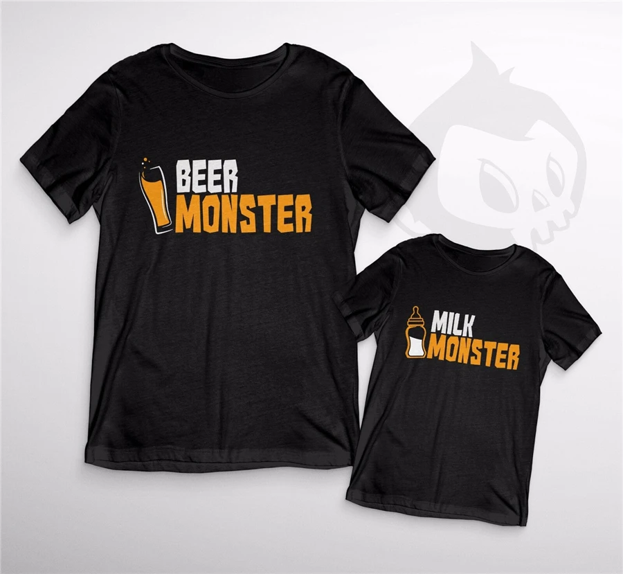 Biere Lait Monstre Duo T Shirt Fils Fille Nouveaute Drole Papa Bebe Hommes Mignon Decontracte Impression Mode T Shirt Aliexpress Biere Lait Monstre Duo T Shirt Fils Fille Nouveaute Drole Papa Bebe Hommes Mignon Decontracte Impression Mode T Shirt Aliexpress