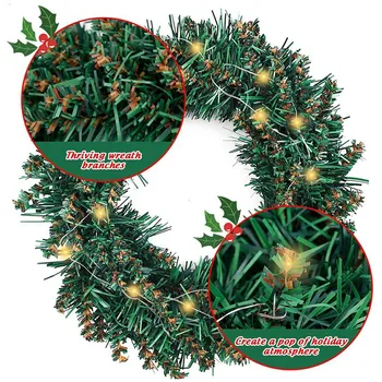 

Artificial Christmas Wreath with Christmas Spruce for Front Door Decoration and Christmas Party