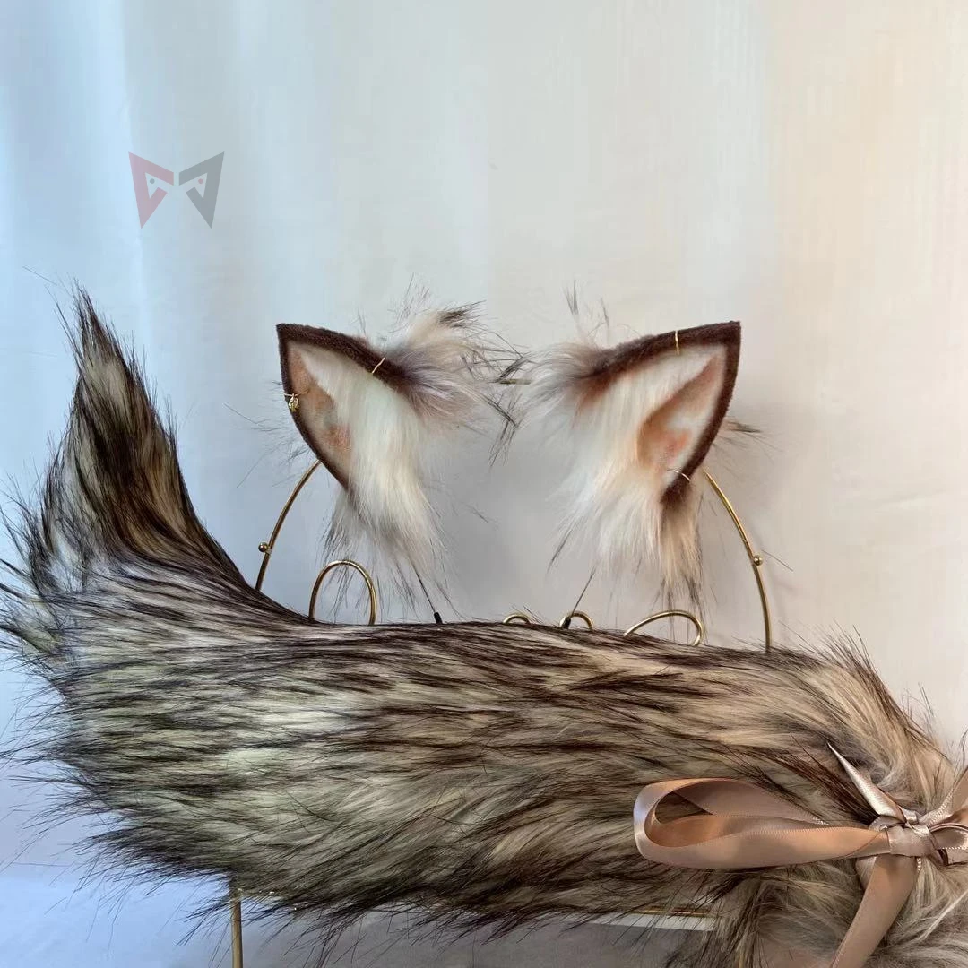 Обруч для волос MMGG с маленькими молочными волками и котами обруч ушками Neko ручная