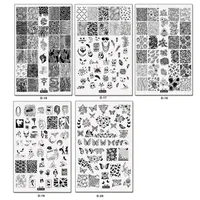 Nail Stamp Snake Big Size Full Cover Nail Stamping Plates 14.5*9.5cm Lace Heart Sexy Girl Punk Style Manicure Nail Art Template 2