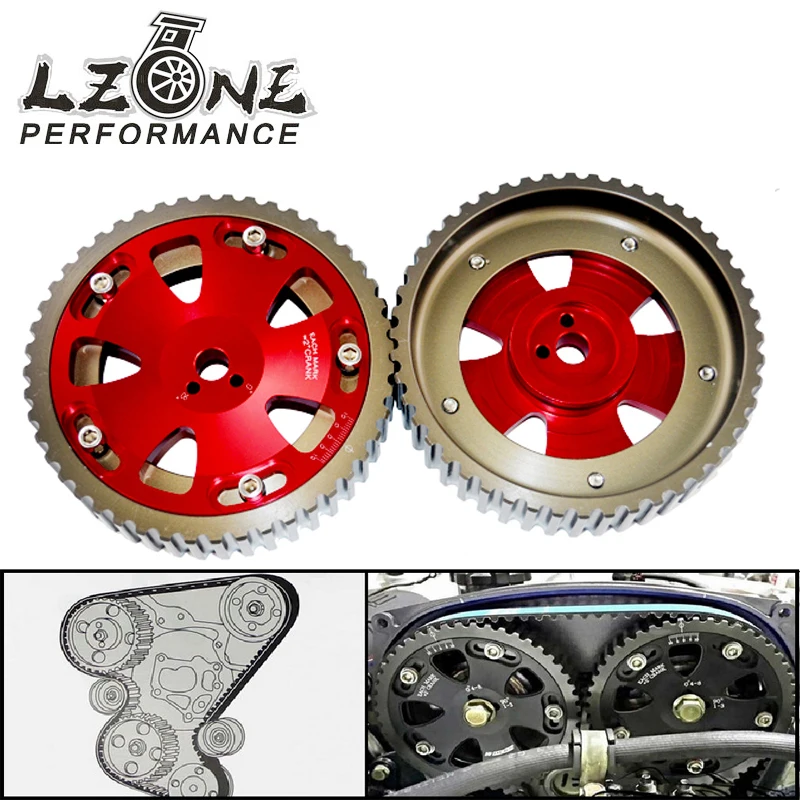 Lzone температура 2 шт. Cam шкив для MITSUBISHI EVO 1 3 4 5 6 7 8 9 ECLIPSE 4G63 красный JR6538R|cam gears pulley|lzone