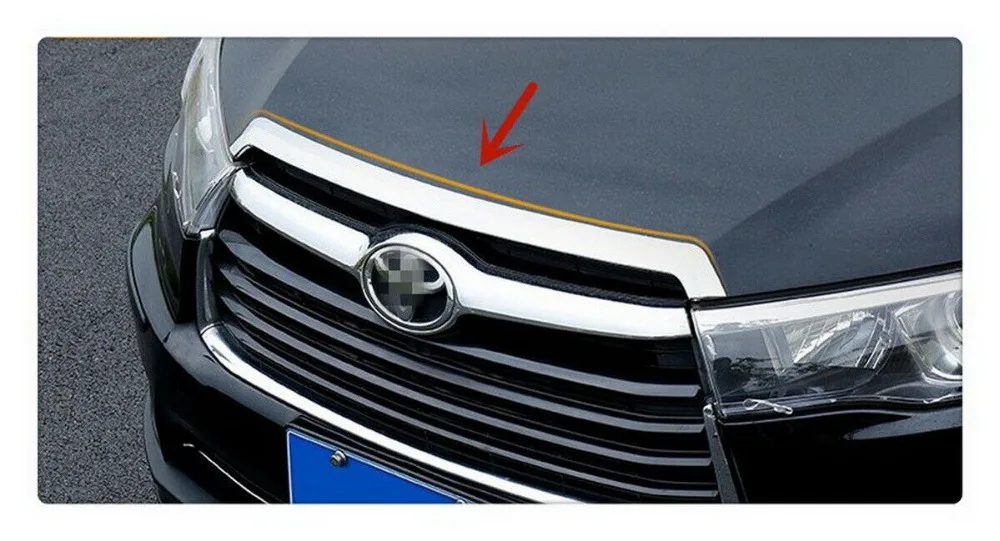 Хромированная передняя решетка капота Крышка Капота отделка Подходит для Toyota Highlander