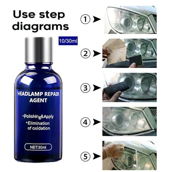 

10/30ML Car Headlights Repair Fluid Liquid Agent Ceramic Coat Super Hydrophobic Glass Polishing Coating Liquid Repair Tool