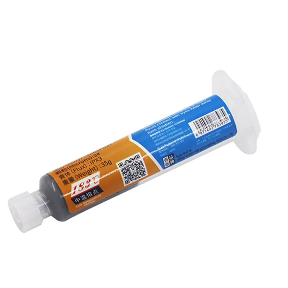 BGA Tin Solder Paste Leaded Sn63/Pb37 Syringe Liquid Flux Melting Point