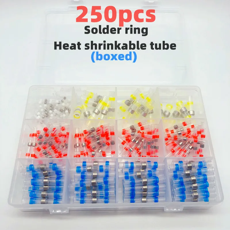 

250pcs welding wire connector parts - heat shrinkable welded end connector - Marine insulated connector kit for motor vehicles