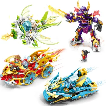 

New Monkey King Figures Kit Building Blocks Cartoon Anime Character Golden Chariot Model Bricks Educational Toys For Kids Gift