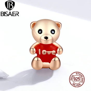 

Bear Beads BISAER Hot Sale 925 Sterling Silver Love Bear Collection Animal Charms fit Original Silver 925 Jewelry Making EFC228