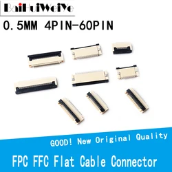 Connecteur de câble plat FPC FFC, pas de 0.5MM, 10 pièces/lot, 4P 5P 6P 7P 8P 10P 12P 14P 16P 20P 22P 24P 30P 34 p60p 
