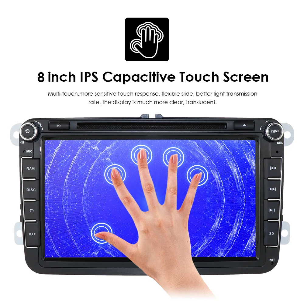 Discount 2din android9.0 4Gcar dvd for vwpassat b6 b7 golf 5 tiguan polo octavia rapid fabia car multimedia player OctaCore 4GRAM+64GROM 16