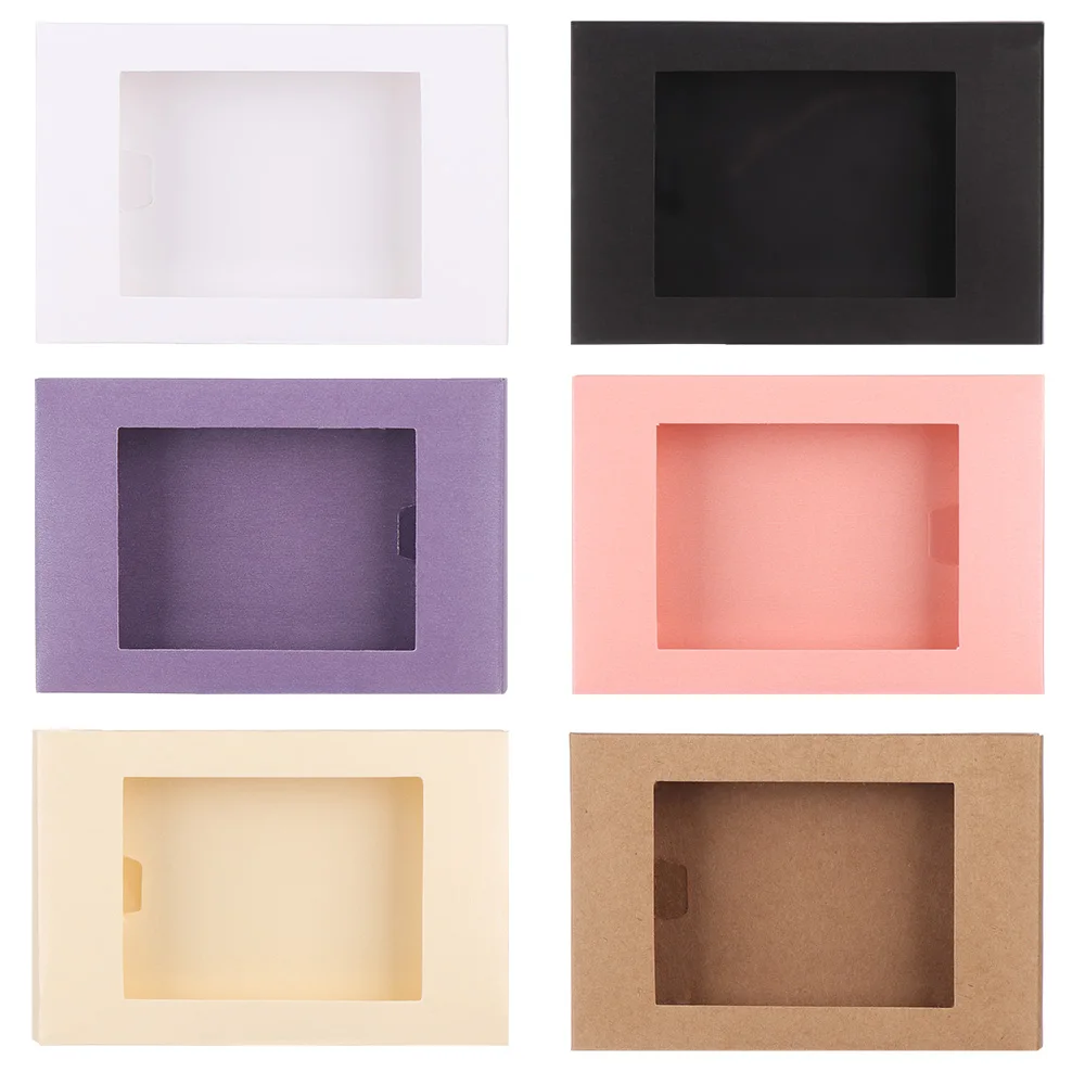 10Pcs Kraft Paper Gift Boxes with Clear PVC Window, Vintage Style Cake Packaging Boxes,... - SKU KPGB2017 - UGI Packaging