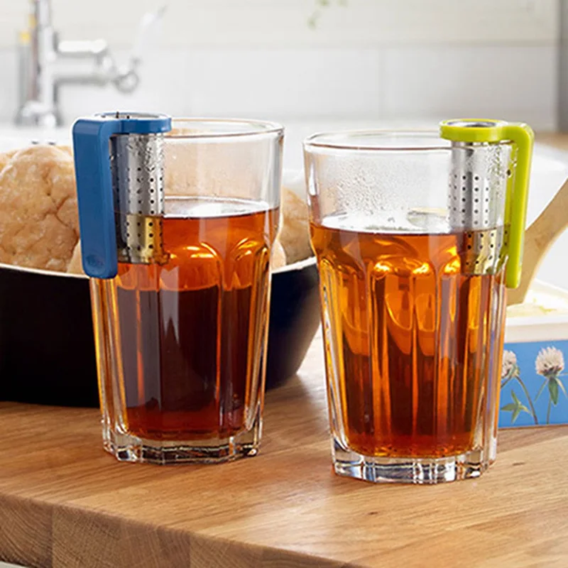 

1 PC Practical Kitchen Supplies Tea Strainer Stainless Steel Candy Color Tea Infuser Tea Bag Reusable Teapot Accessory