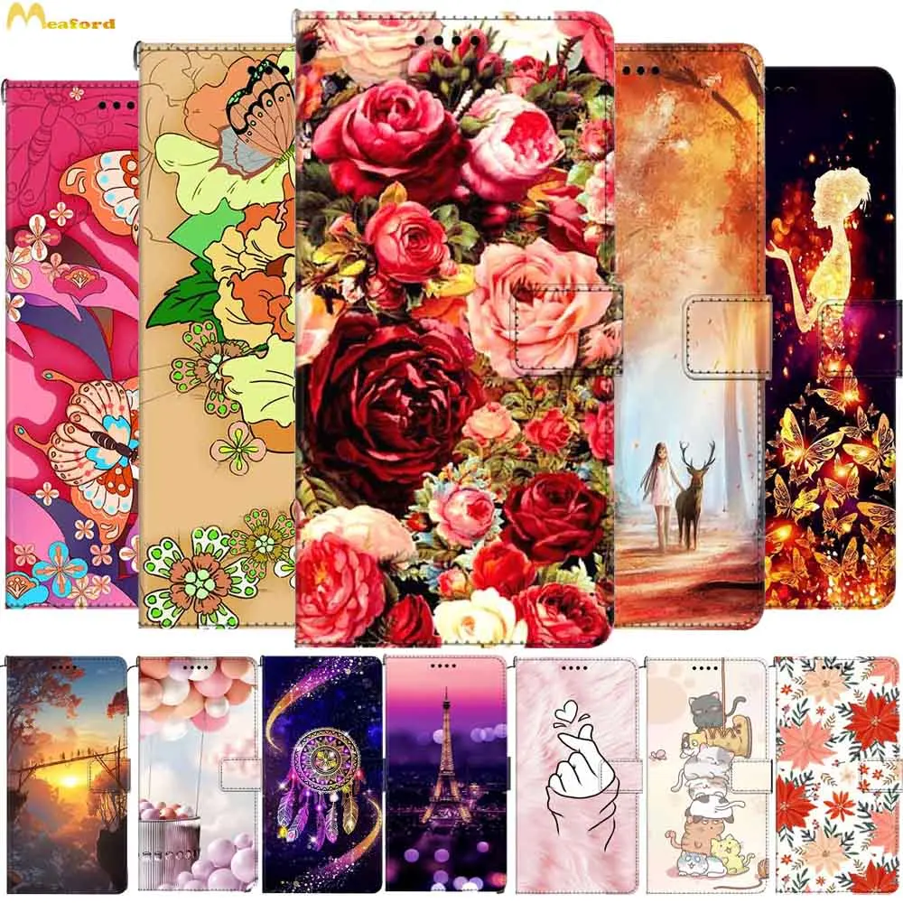 Cover Con Fiori Stampati Alla Moda Per Samsung Galaxy S10 5G S10E Custodia A Portafoglio Per Samsung S10 Pro A13 5G Custodia In Pelle Cute Etui