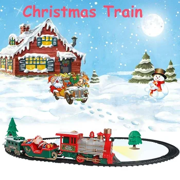 

Children Track Small Train Toy Electric Christmas Train Simulation Classic Power RC Track Train Set Holiday Gift