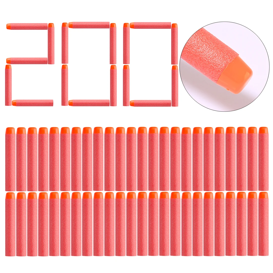 10 100pcs/200pcs/500pcs/1000pcs Fluorescence Dart Refills Universal Standard Round Head Hollow Foam Bullets for Nerf Toy Gun - Цвет: 10