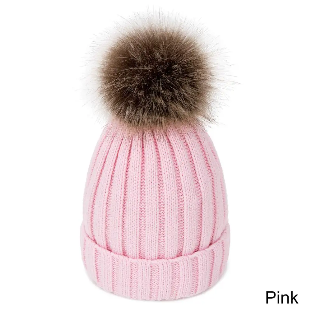 Высококачественная зимняя женская шапка, зимняя вязаная бархатная теплая шапка, Женская одноцветная шапка с помпоном, аксессуары для одежды - Цвет: B