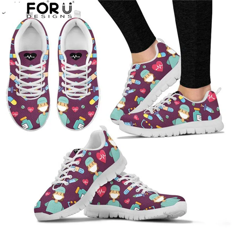 

FORUDESIGN Cartoon Sketch Physio Print Flats Sneakers Women Casual Walking Air Mesh Shoes Ladies Outdoor Fashion Zapatos Mujer