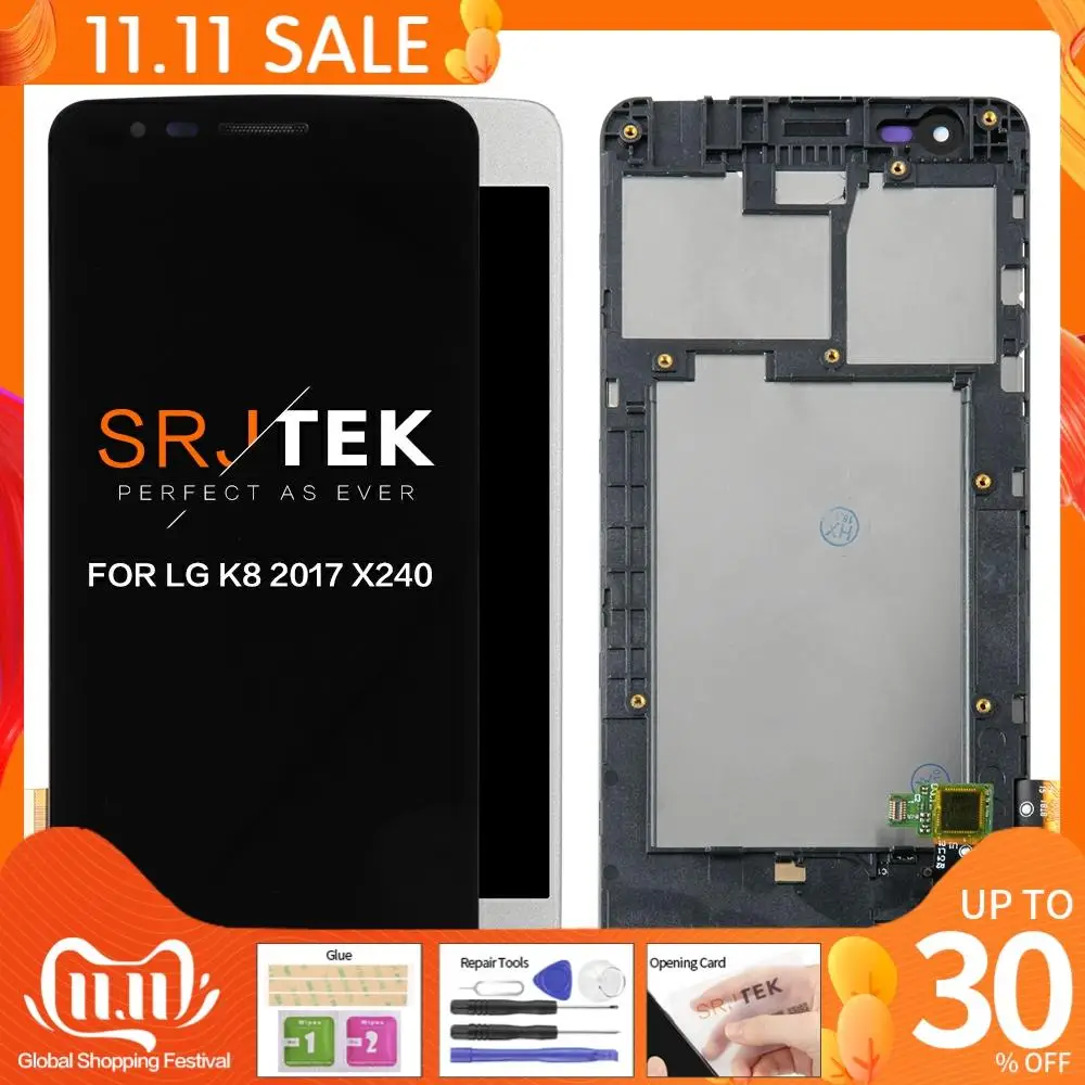 Оригинальный ЖК дисплей для LG K8 2017 X240 сенсорный экран дигитайзер с рамкой полная