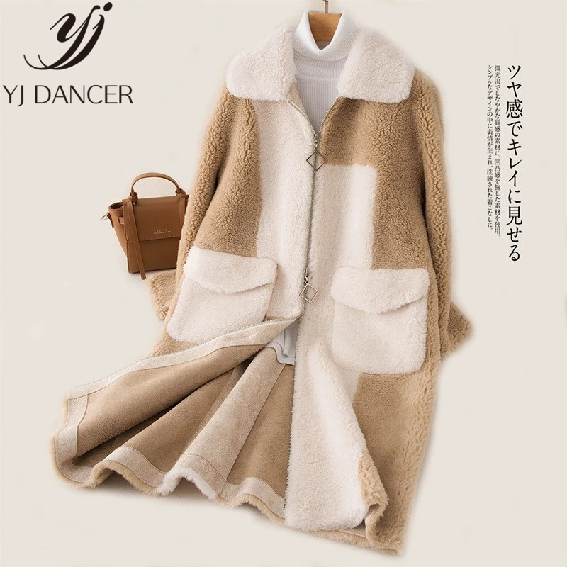Новинка 2019 Корейская версия Кашемировое зимнее меховое пальто из ягненка