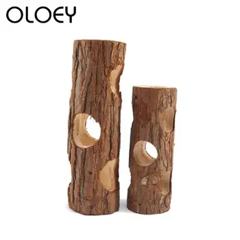 

Cute Natural Wooden Rabbits Toys Pine Dumbells Unicycle Bell Roller Chew Toys for Guinea Pigs Rat Small Pet Molars Supplies