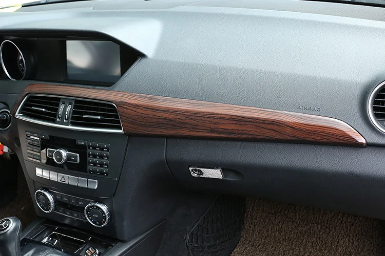 Для Mercedes Benz C Class W204 2010-2013 LHD автомобильные аксессуары ABS Хромированная внутренняя центральная консоль Защитная панель накладка
